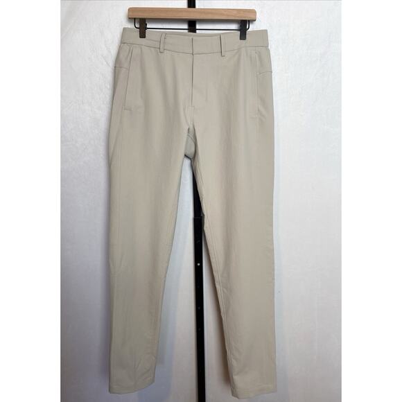Lululemon New Venture Pants Men's 32 Waist Beige Lightweight Zipped Pockets